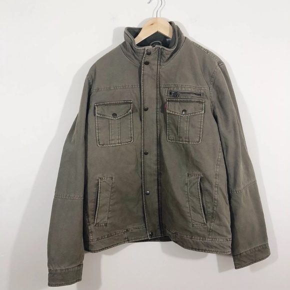 Levi's Other - Levis Winter Coat Khaki Zip Up NWOT Lined Large
